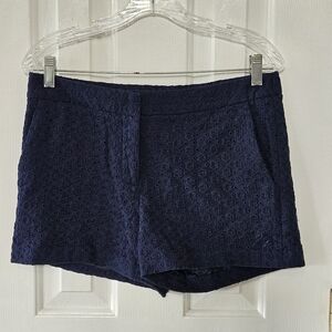 Harve Benard Navy Eyelet Shorts 100% Cotton Size 8